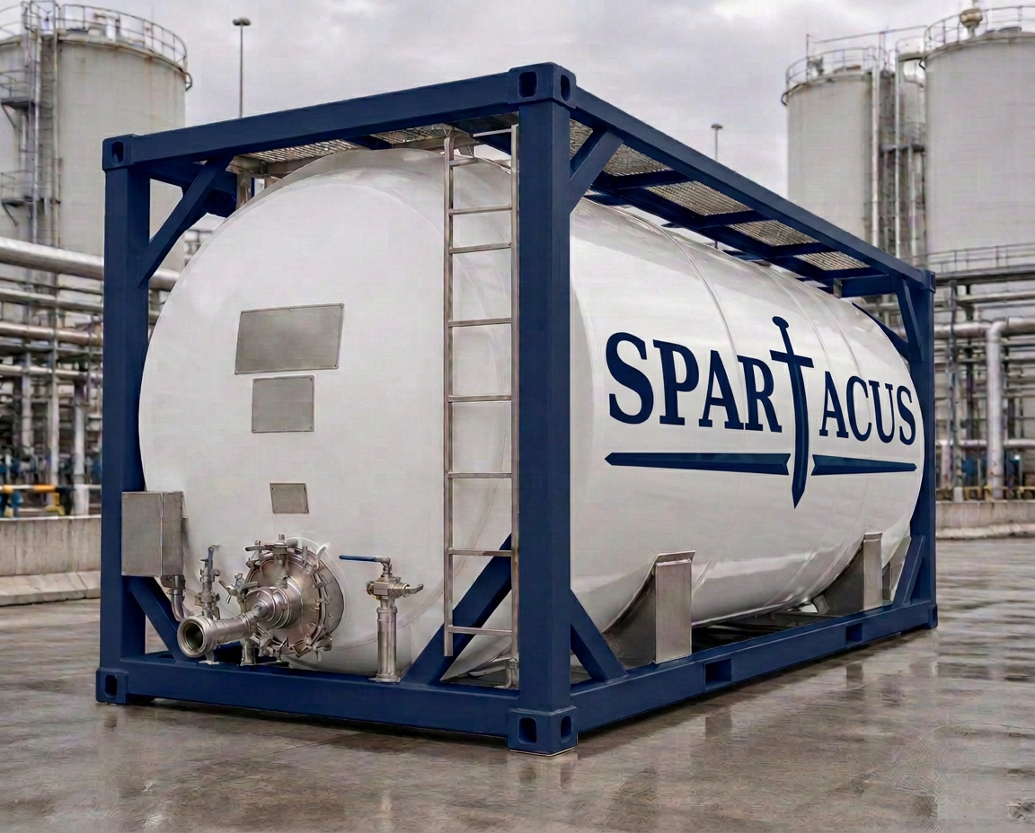 Stainless steel ISO tank container and technical equipment